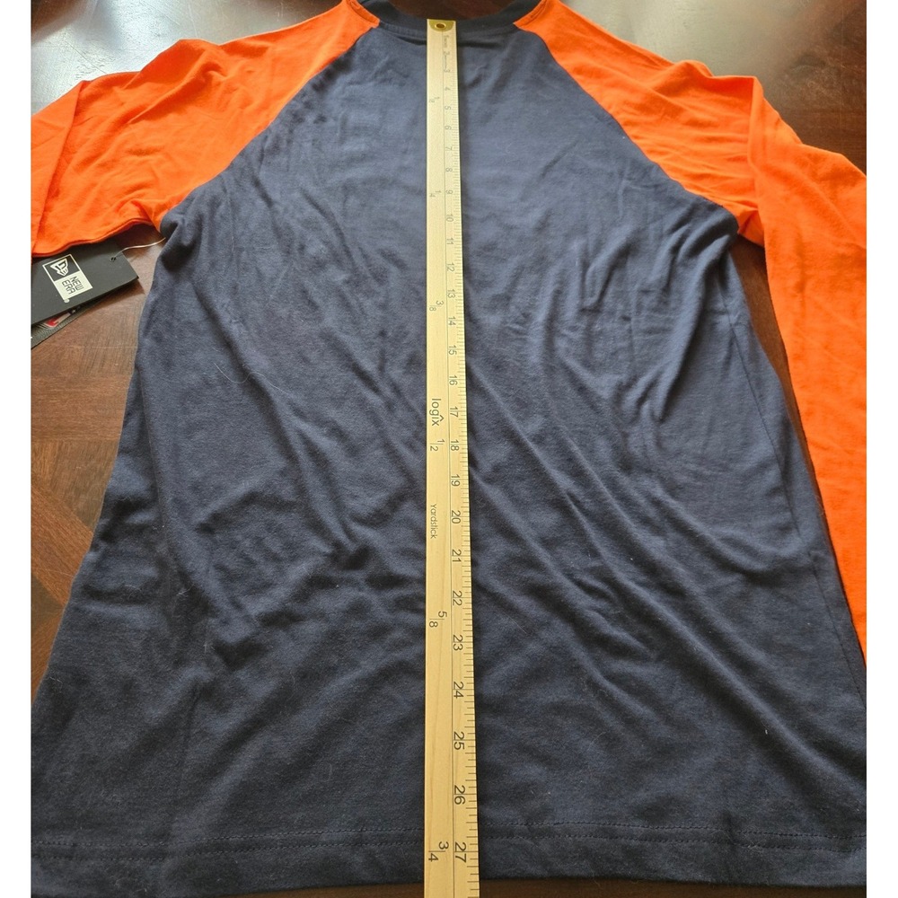 New Era Chicago Bears NFL Team Apparel Long Sleeve‎ Raglan Shirt Navy Orange S - Picture 11 of 11